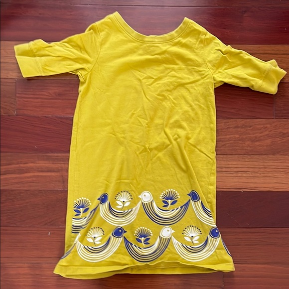 Yellow Dress with Bird Pattern - Picture 1 of 5